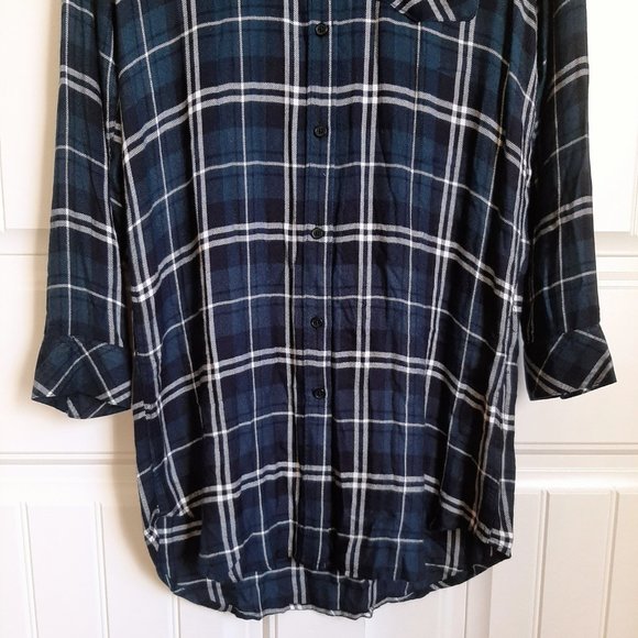 Rails Bianca Plaid Shirt Dress In Spruce White SZ XS - Picture 4 of 11